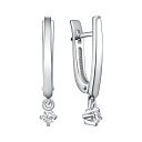 Серьги с английским замком из белого золота с бриллиантами