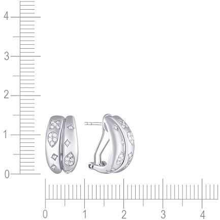 Серьги из серебра с фианитом