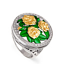 Кольцо из серебра с фианитами