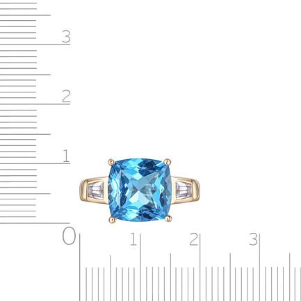 Кольцо из желтого золота с топазом