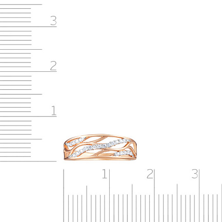 Кольцо из красного золота с фианитом