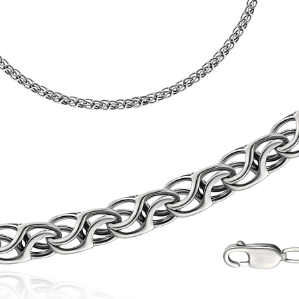 Цепь ручной работы из серебра