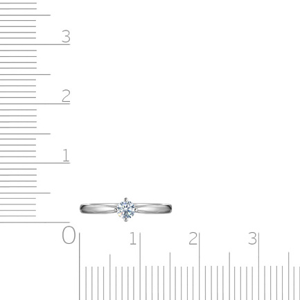 Кольцо помолвочное из белого золота с бриллиантом