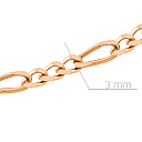 Цепь автомат из серебра с позолотой, плетение панцирное