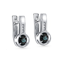 Серьги с английским замком из белого золота с бриллиантами