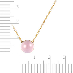 Колье из желтого золота с кварцем, плетение якорное