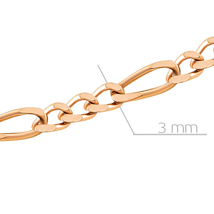 Цепь автомат из серебра с позолотой, плетение панцирное