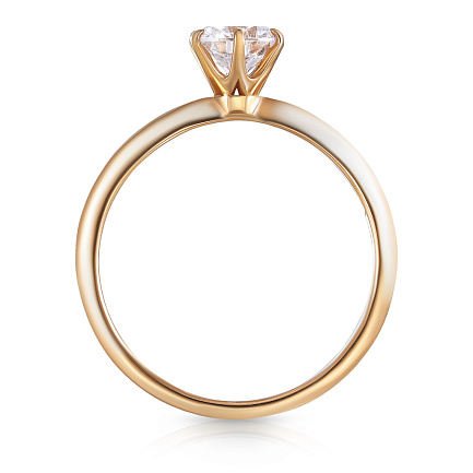 Кольцо из красного золота с фианитом