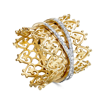 Кольцо из серебра с бриллиантами