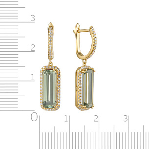 Серьги с английским замком из желтого золота