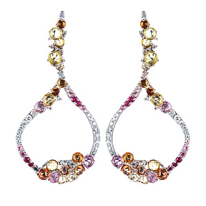 Серьги с английским замком из белого золота с бриллиантами