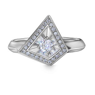 Кольцо из белого золота с бриллиантом