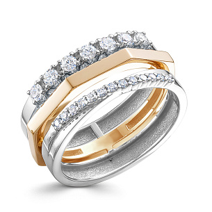 Кольцо из красного золота с бриллиантом