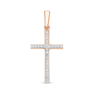 Подвеска из красного золота с бриллиантами