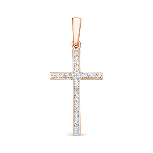 Подвеска из красного золота с бриллиантом