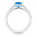 Кольцо из белого золота с бриллиантами, топазом