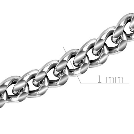 Цепь автомат из платины, плетение панцирное