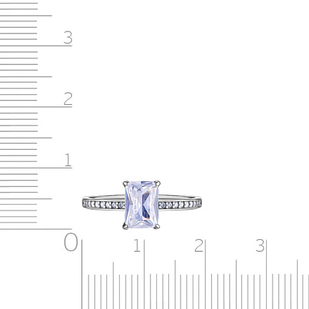Кольцо из серебра с фианитом