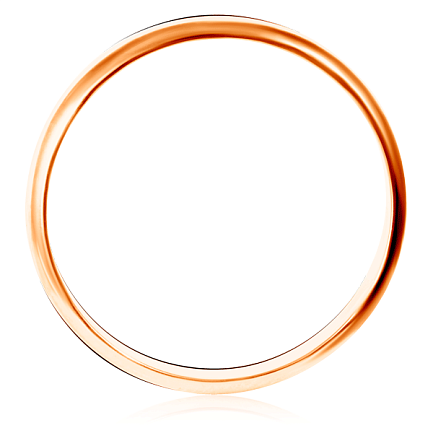 Кольцо обручальное гладкое из красного золота с бриллиантами