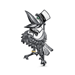 Брошь из серебра с фианитом