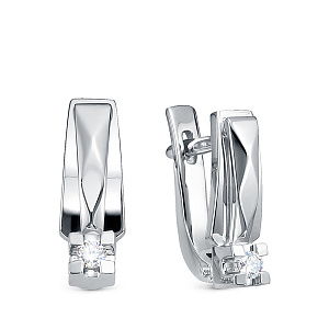 Серьги из белого золота с бриллиантами