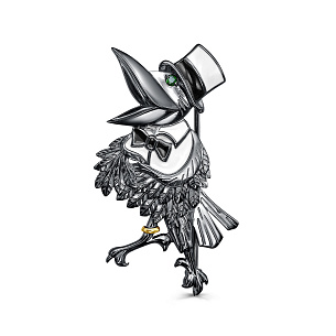 Брошь из серебра с фианитом