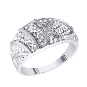 Кольцо из белого золота с бриллиантами