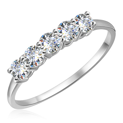 Кольцо из белого золота с бриллиантами