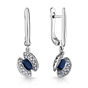 Серьги с английским замком из белого золота с бриллиантами