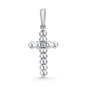 Подвеска из белого золота с бриллиантом