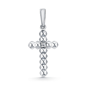 Подвеска из белого золота с бриллиантом