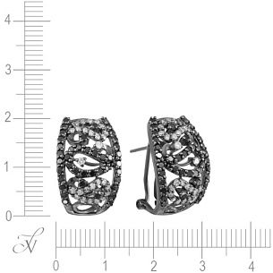 Серьги из черненого золота с бриллиантами