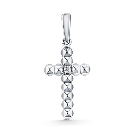 Подвеска из белого золота с бриллиантом