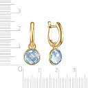 Серьги с английским замком из желтого золота с топазами