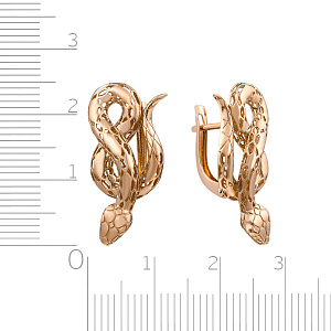 Серьги с английским замком из красного золота