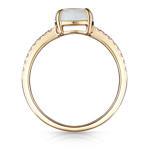 Кольцо из желтого золота с опалом