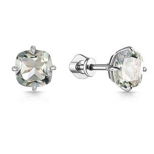 Пусеты из серебра с аметистом