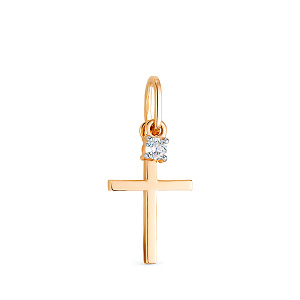 Подвеска из красного золота с бриллиантом