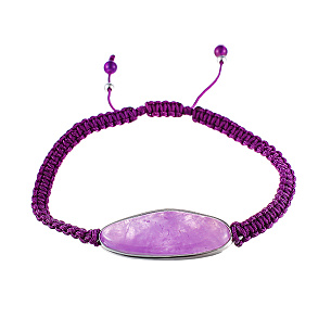 Браслет декоративный из серебра с аметистом