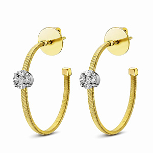 Серьги из комбинированного золота с бриллиантами