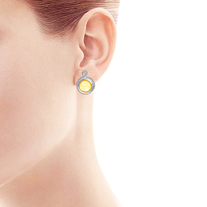 Серьги из серебра с фианитом