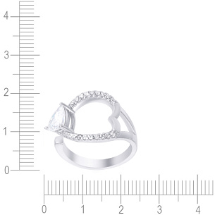 Кольцо из серебра с фианитом