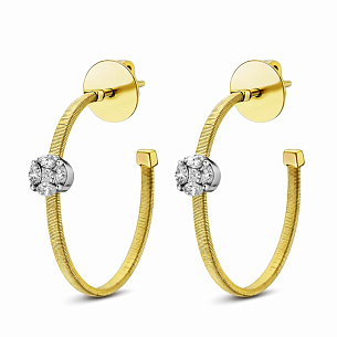 Серьги из комбинированного золота с бриллиантом