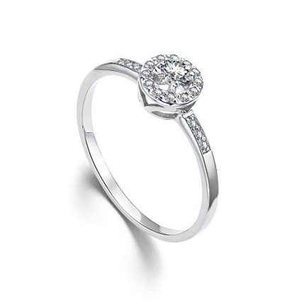 Кольцо из белого золота с бриллиантами