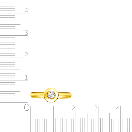 Кольцо из желтого золота с бриллиантом
