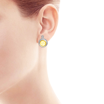 Серьги из серебра с фианитом