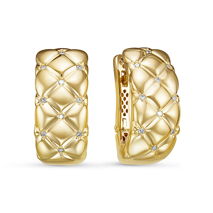 Серьги из желтого золота с бриллиантами