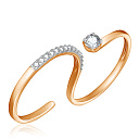 Кольцо из красного золота с фианитом