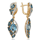 Серьги с английским замком из комбинированного золота