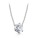 Колье из белого золота с бриллиантом, плетение якорное